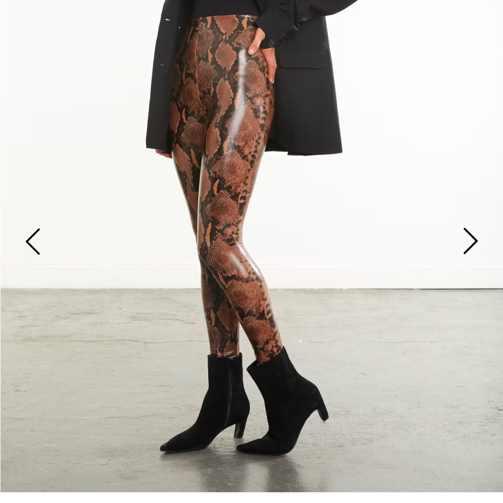Commando Faux Leather Control Smoothing Legging, Tawny Python